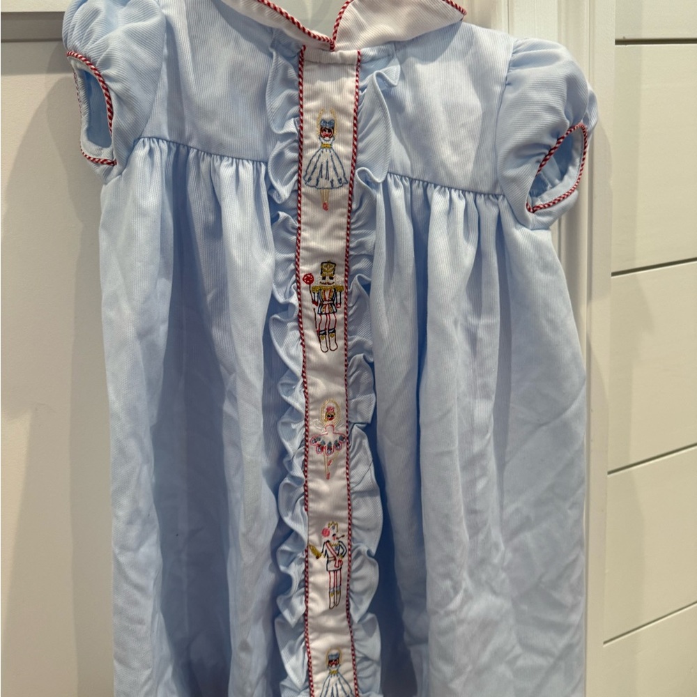 Blue Kids Dress with Embroidered Details